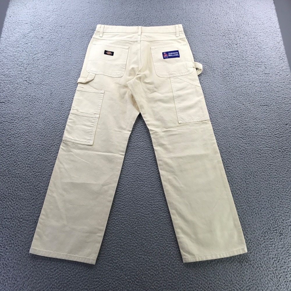 Dickies Pants Mens 30x28 Cream Sherman Williams Canvas Painters Carpenter Work
